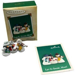 Hallmark Keepsake 2004 Miniature Ornament "Let It Snow Man!" Trio Snowman READ